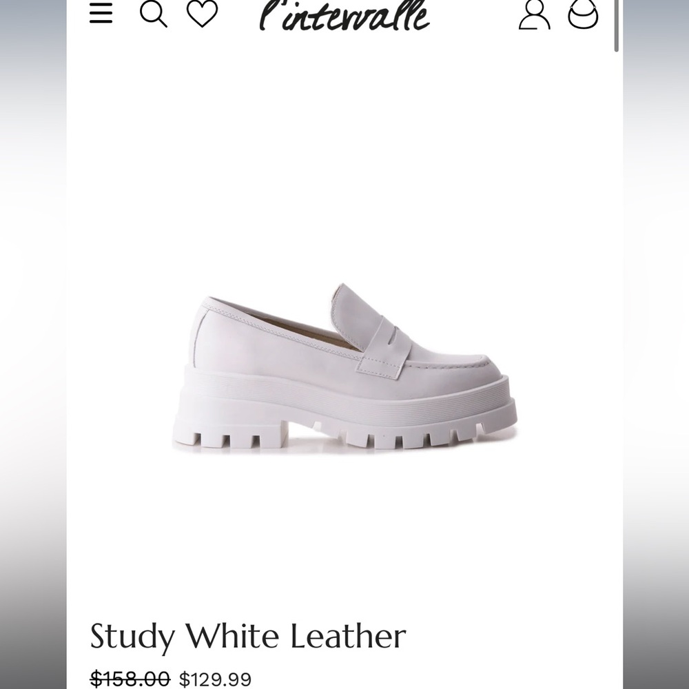 l'intervalle Study White Leather loafers